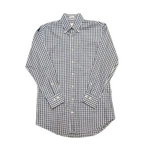 Men's black white multicolor long sleeve plaid button-up shirt Medium